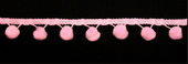 Embellissement Scrap Guirlande de Pompons boules, couleur rose layette