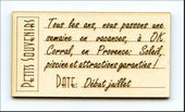 Embellissement Scrap Ticket Petits Souvenirs, Personnalisé, en Carton bois 