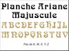 embellissement en français pour le scrapbooking Planche Ariane Majuscule Petit en Carton Bois
