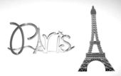 Embellissement Scrap Paris et la Tour Eiffel, en Miroir 