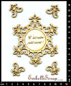 Embellissement Scrap Etiquette Baroque, Personnalisée, en Carton bois 