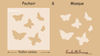 embellissement en français pour le scrapbooking Petits Papillons, de différentes tailles, Pochoir et Masque