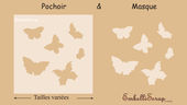 Embellissement Scrap Petits Papillons, de différentes tailles, Pochoir et Masque