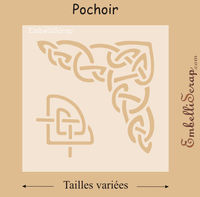 Embellissement Scrap Angles Celtiques, de différentes tailles, Pochoir