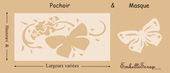 Embellissement Scrap Vol d'un Papillon, de différentes tailles, Pochoir