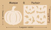 embellissement en français pour le scrapbooking Citrouille d'Halloween, de différentes tailles, Masque et Pochoir