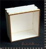 Embellissement Scrap Mini Casier, de 10 par 10 cm, en Carton bois