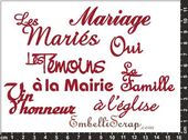 Embellissement Scrap Les Petits Mots du Mariage, en Papier Bazzill