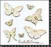 embellissement en français pour le scrapbooking Papillons Nervurés, en Carton bois