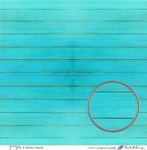 Embellissement Scrap Mur de planches turquoise, Coll. Couleurs Caraïbes