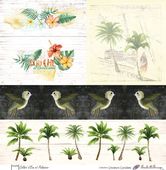 Embellissement Scrap Colibri d'Eva et palmiers à découper, Coll. Couleurs Caraïbes