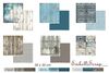 embellissement en français pour le scrapbooking Lot de 6 papiers 30 x 30 cm + Mots, Coll. Bleu d'Hiver