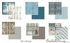 embellissement en français pour le scrapbooking Lot de 6 papiers 15 x 15 cm, Coll. Bleu d'hiver