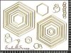 embellissement en français pour le scrapbooking Cadres Hexagones d'E=Va, en Carton bois