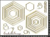 Embellissement Scrap Cadres Hexagones d'E=Va, en Carton bois