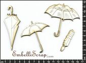 Embellissement Scrap Parapluies, en Carton bois