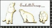 Embellissement Scrap Marmottes, en Carton bois