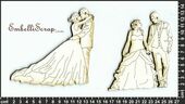 Embellissement Scrap Couples de mariés, en Carton