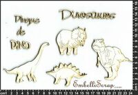 Embellissement Scrap Dinosaures, en Carton bois