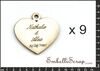 embellissement en français pour le scrapbooking 9 Coeurs personnalisés avec anneau, pour faire-part, en Carton