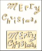 Embellissement Scrap Merry Christmas petit format en Carton