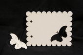 Embellissement Scrap Page Rectangulaire Courte Petit-Beurre et Papillon,en Carton bois