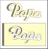 Embellissement Scrap Mot Papa en Carton